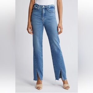 Good American Good Boy Twisted Slit Raw Hem Jeans 12/31